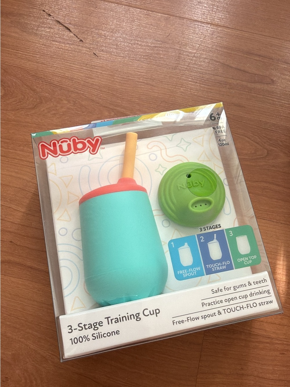 Nuby 3-Stage Training Cup - Teal and Green